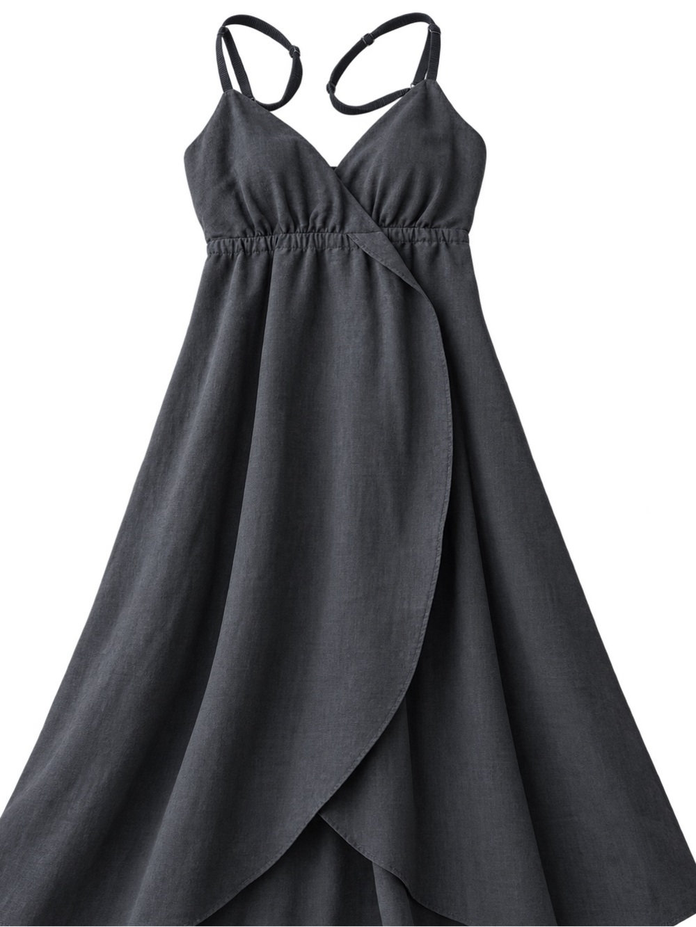 Aritzia Wilfred Women's Black Silk Slip Midi Dress with Spaghetti Straps. Xxs